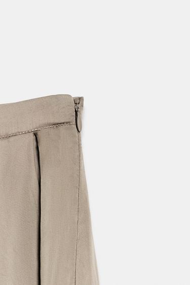 PANTALON BOUFFANT À VOLANTS ZW COLLECTION - Gris taupe de Zara - Image 5