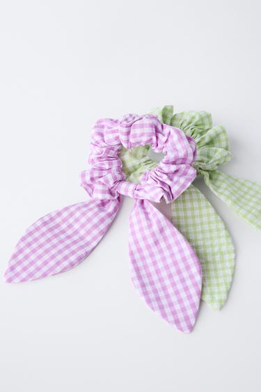2-PACK OF GINGHAM BOW SCRUNCHIES - Multicoloured by Zara - Image 2