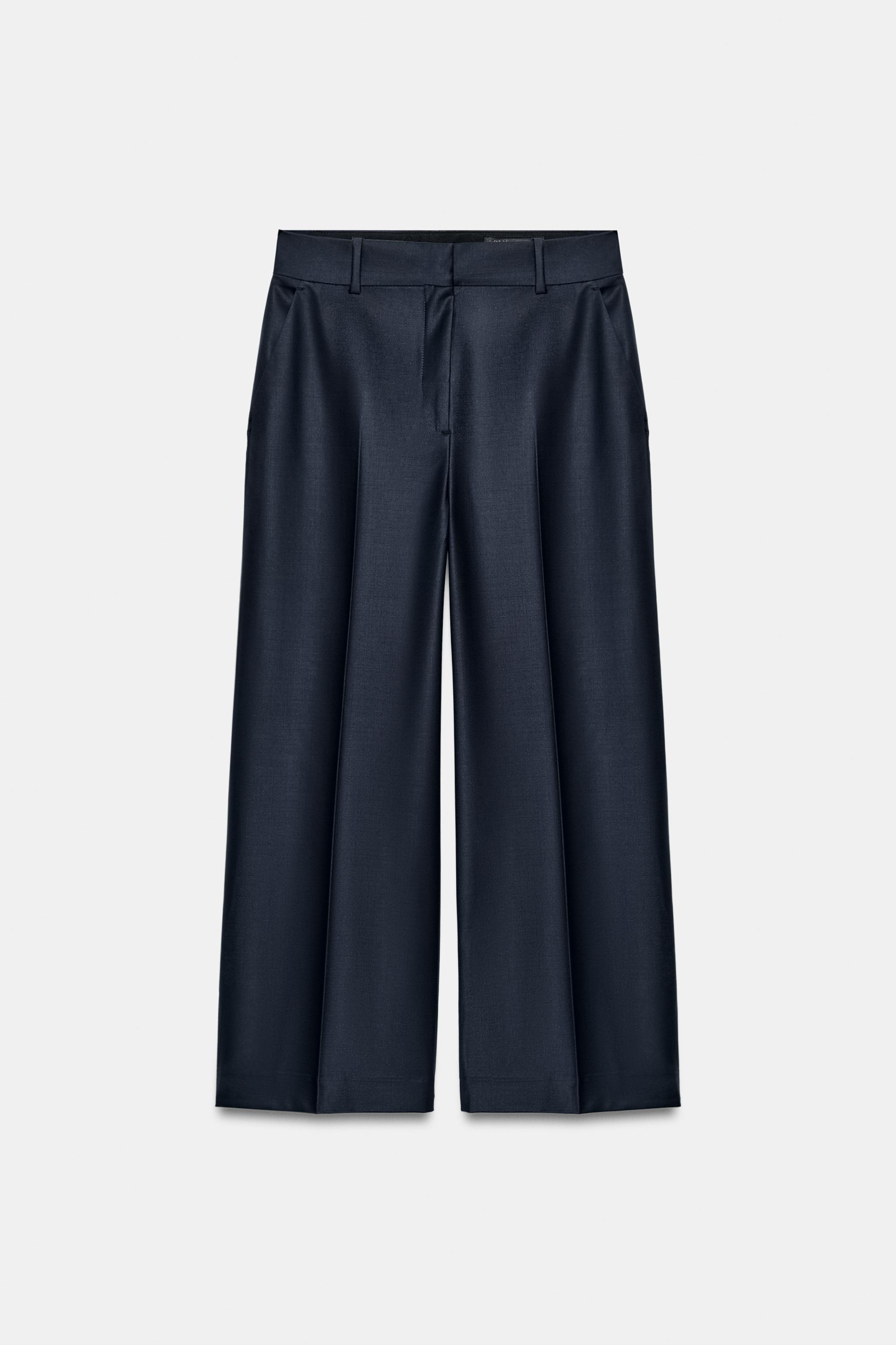 ZW COLLECTION WOOL BLEND PRESSED CREASE PANTS