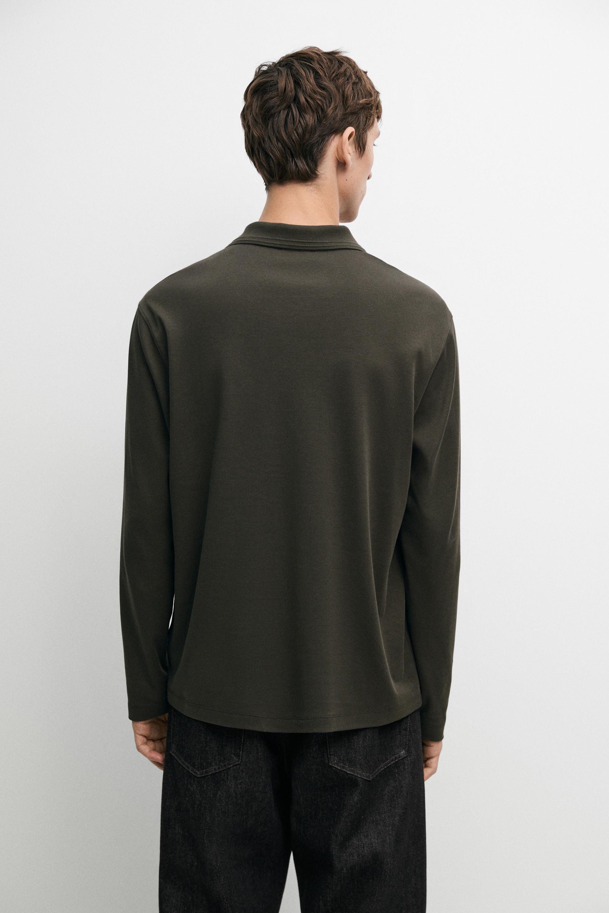 100% cotton long sleeve polo shirt