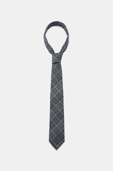 CHECKED TIE - Grey by Zara