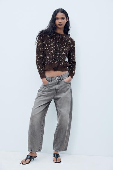 JEANS TRF CROPPED CINTURA ALTA - Cinzento da Zara
