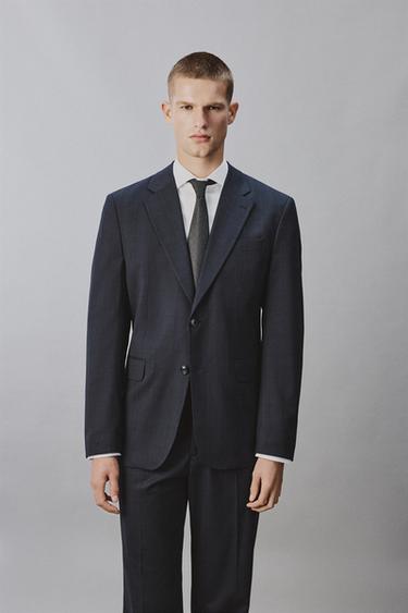 БЛЕЙЗЪР REGULAR FIT ОТ КОСТЮМ НА КАРЕ - Тъмно морскосиньо от Zara