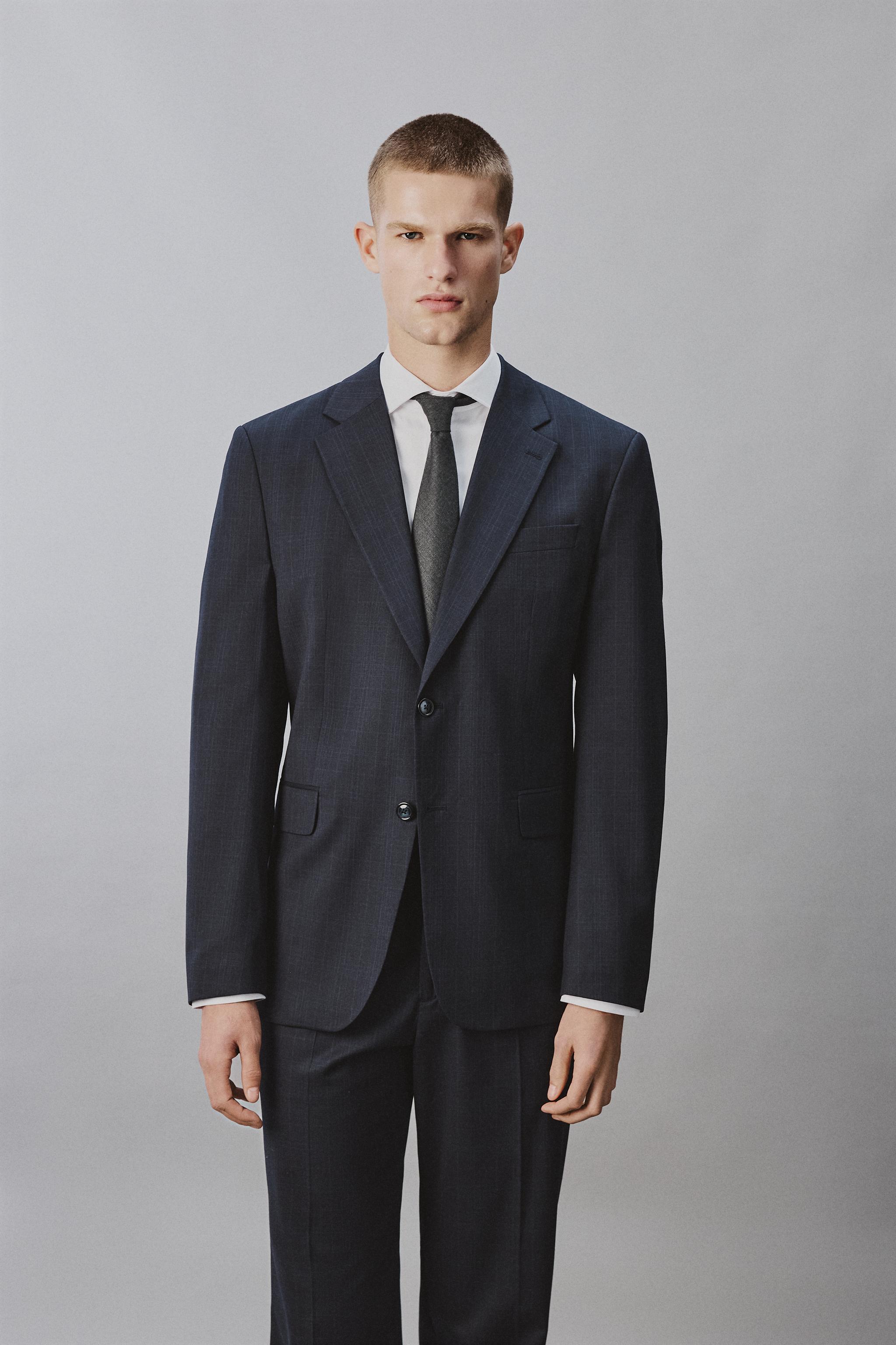 REGULAR FIT PLAID SUIT JACKET