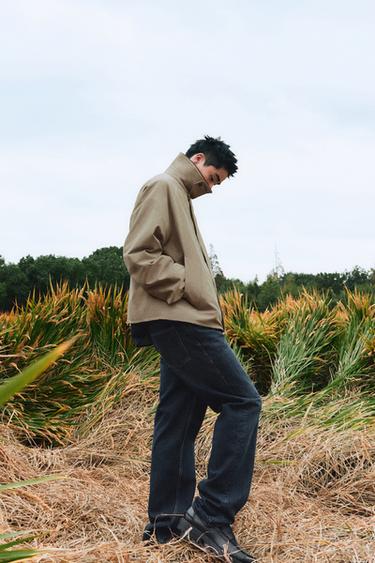 Zara 科技撞色領夾克 - 米色