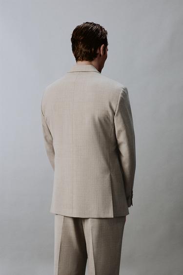 VESTE DE COSTUME CONFORT AVEC LAINE - Gris / Beige de Zara - Image 2