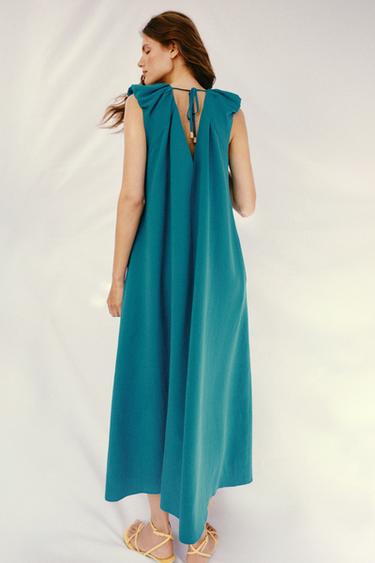 LONG DRESS WITH DEFINED SHOULDERS - Turquoise by Zara - Image 5