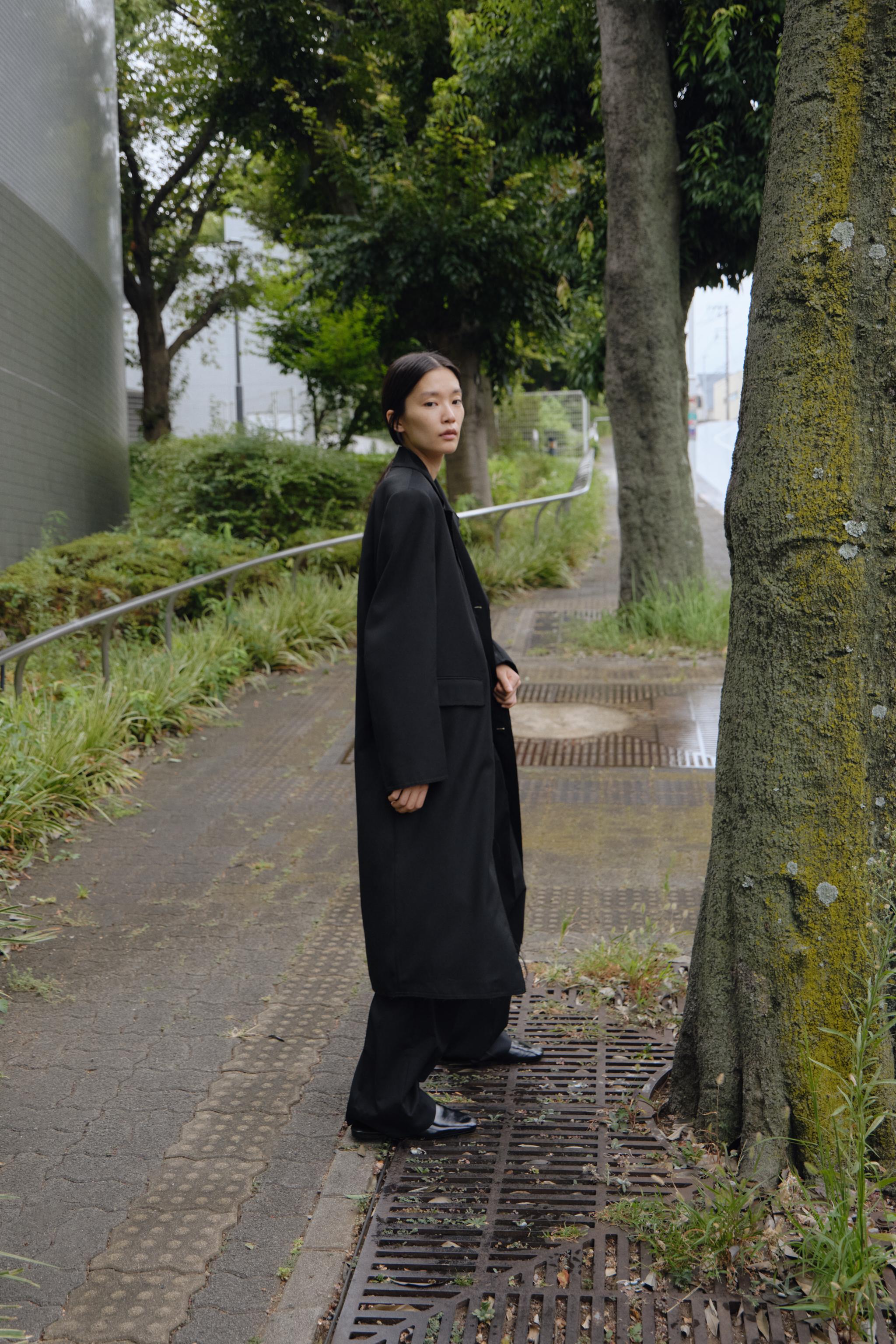 ZW COLLECTION オーバーサイズ フロックコート - ブラック