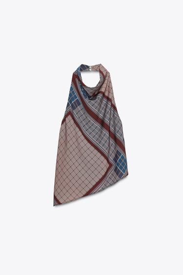 TOP HALTER IMPRIMÉ ASYMÉTRIQUE - Multicolore de Zara - Image 5