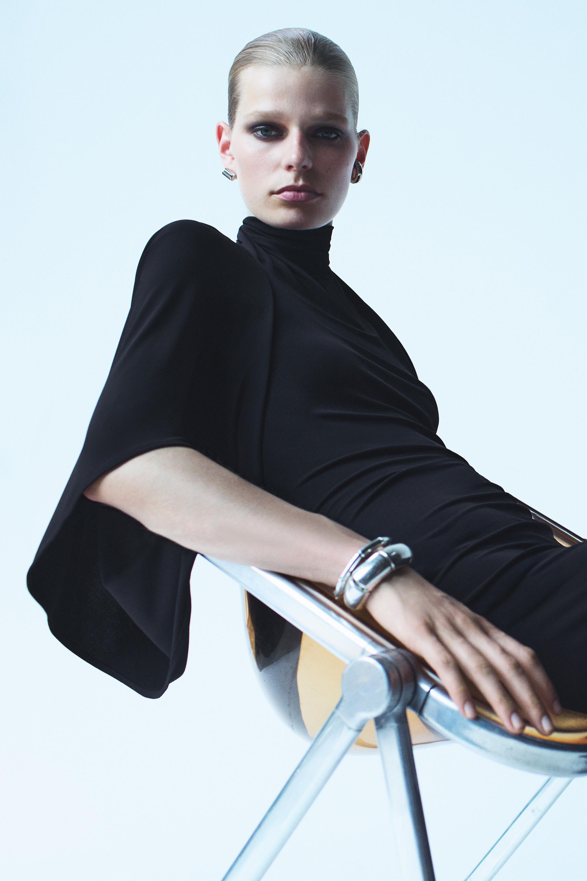 Женские платья Zara ZW COLLECTION ASYMMETRIC SLEEVE DRESS — фото 2