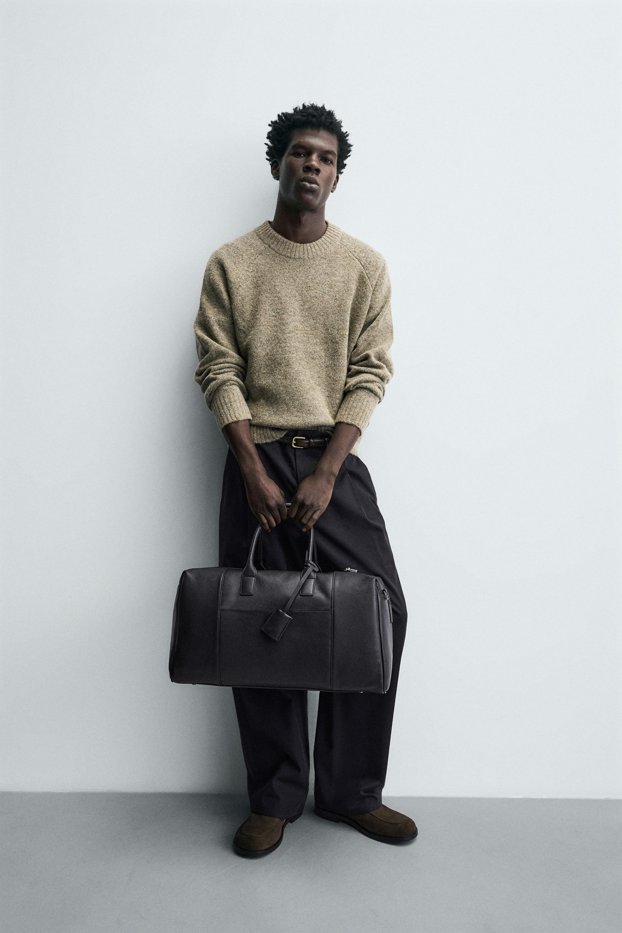 Zara LEATHER TRAVEL BAG