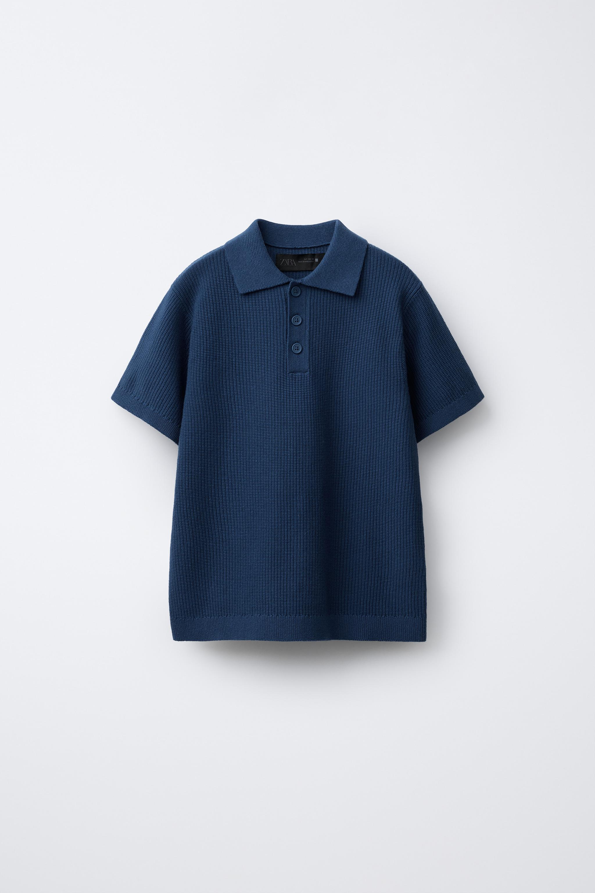 トップス Ribbed jersey polo shirt Ribbed jersey polo shirt