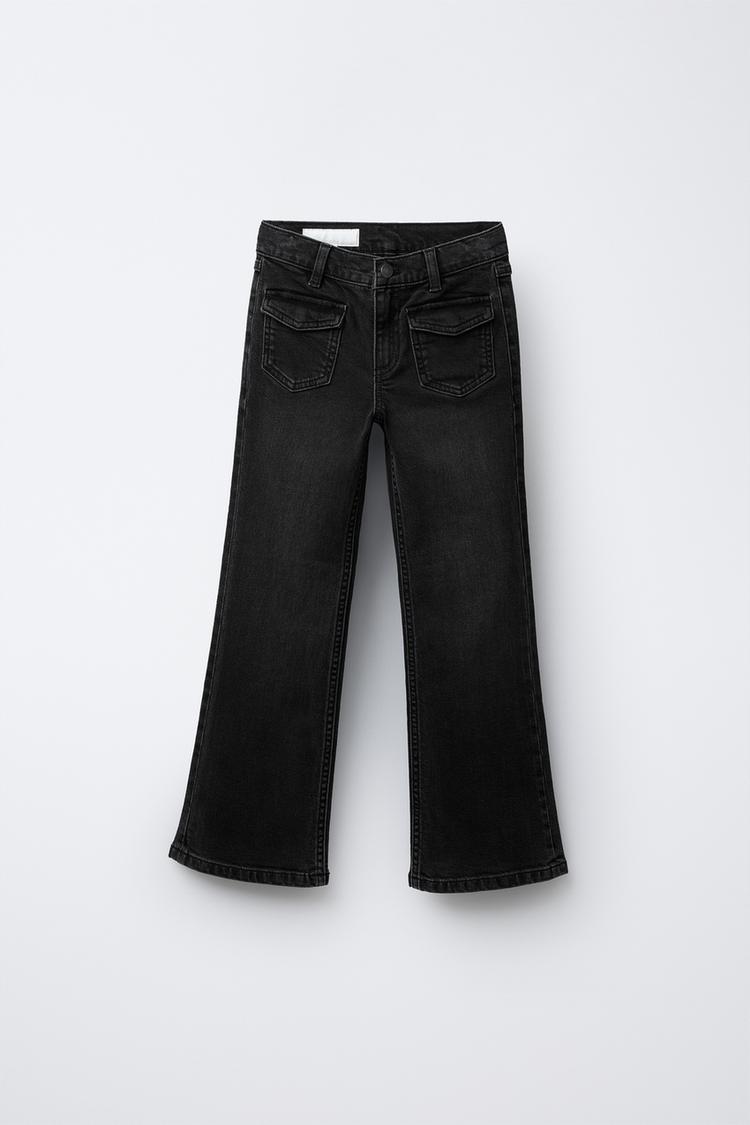 FLARED POCKET JEANS Black ZARA United States