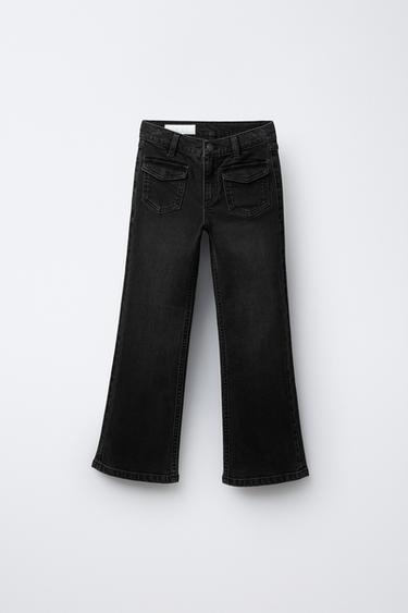 Zara FLARED POCKET JEANS - Black