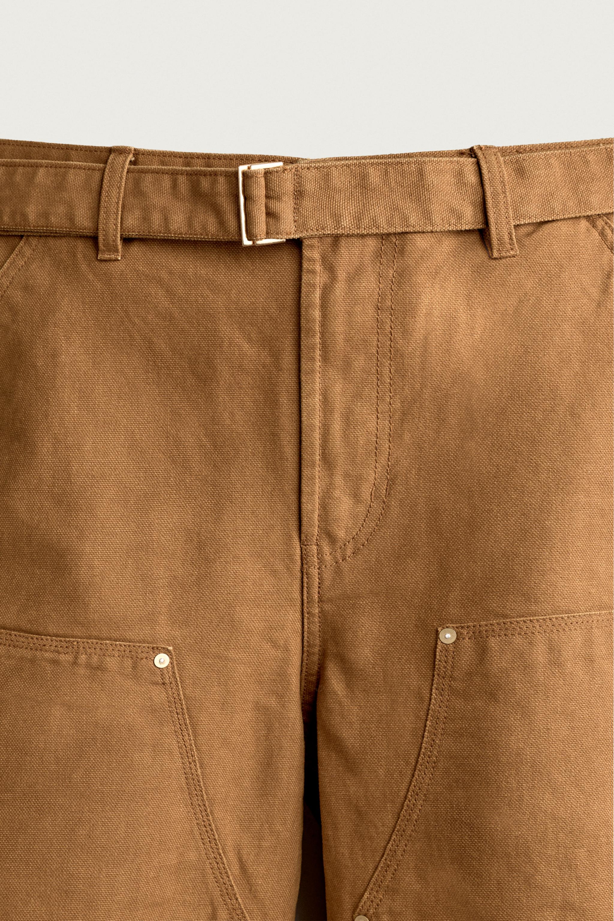 Мужские брюки Zara CARPENTER POCKET BALLOON FIT PANTS — фото 9