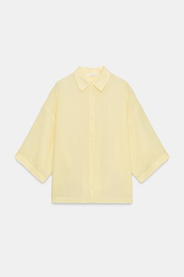 CAMISA FLUIDA OVERSIZE ZW COLLECTION - Amarillo de Zara