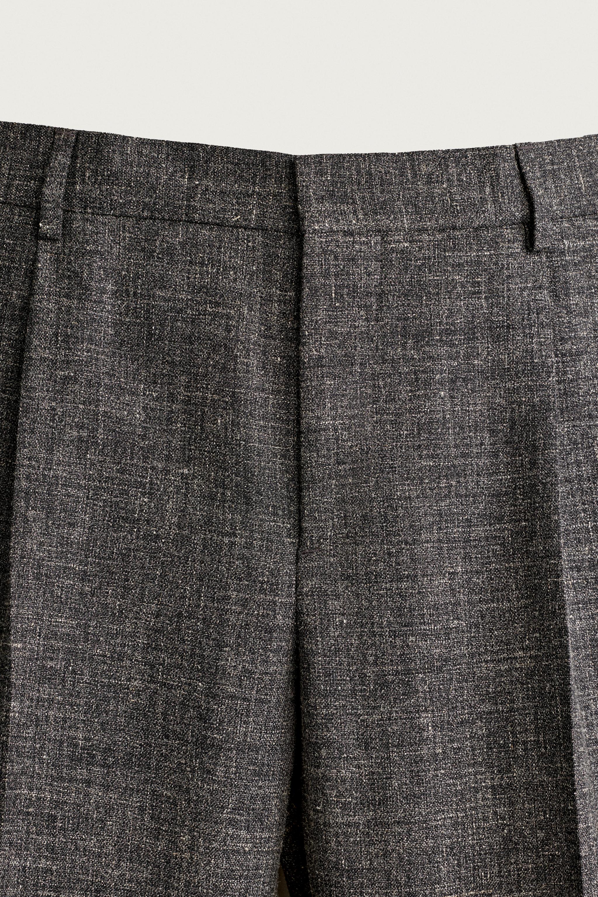 AARON LEVINE X ZARA WOOL-LINEN SUIT TROUSERS