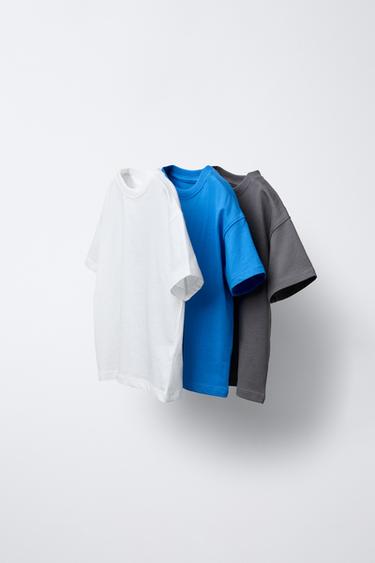 Zara THREE-PACK OF PLAIN T-SHIRTS - Blue