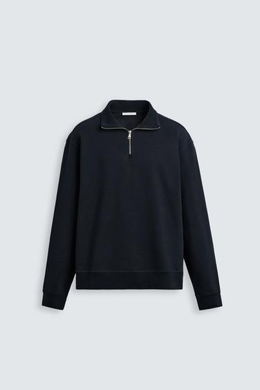 SUDADERA CUELLO CREMALLERA BÁSICA - Marino de Zara