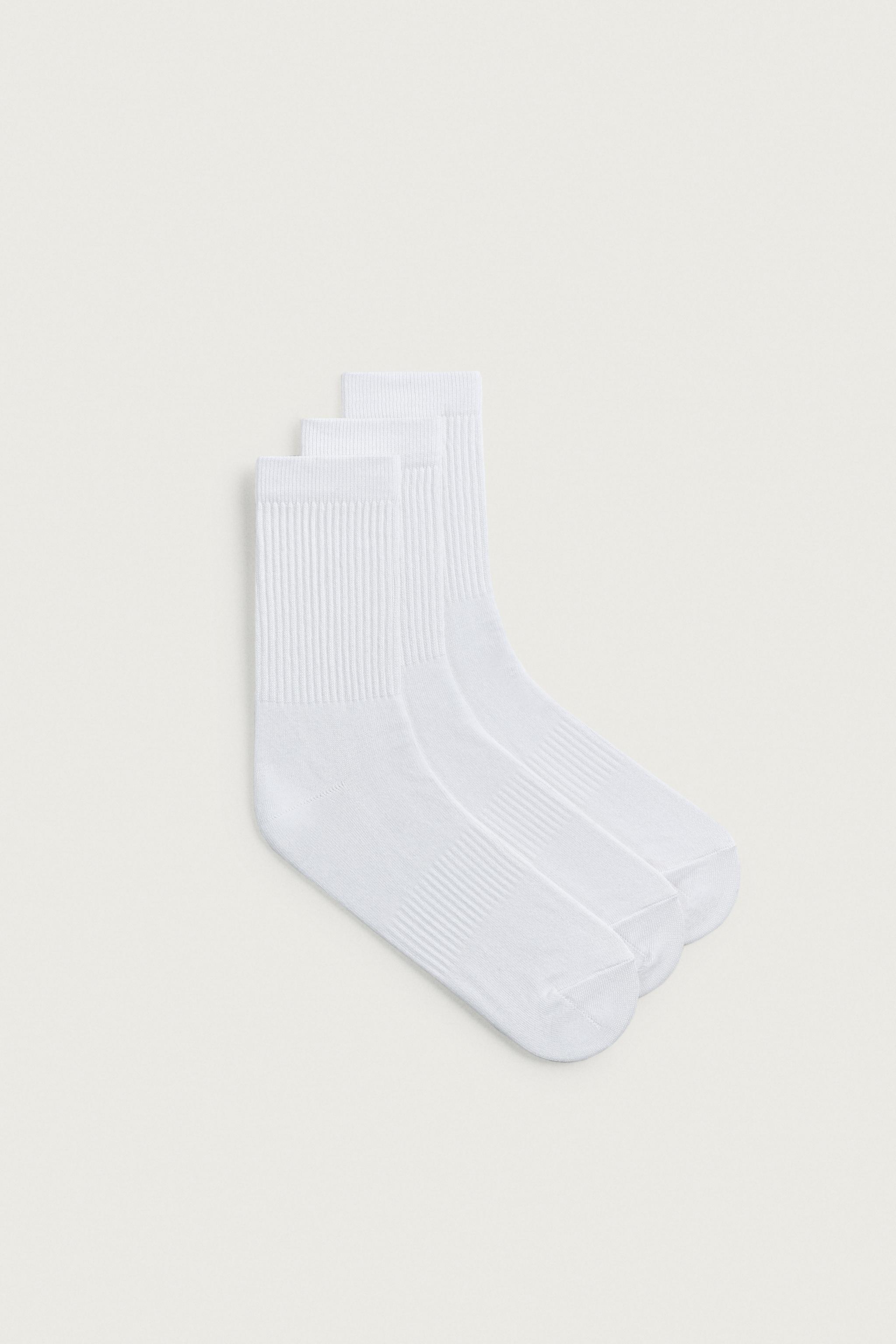 CHAUSSETTES CÔTELÉES BASIQUES, LOT DE 3