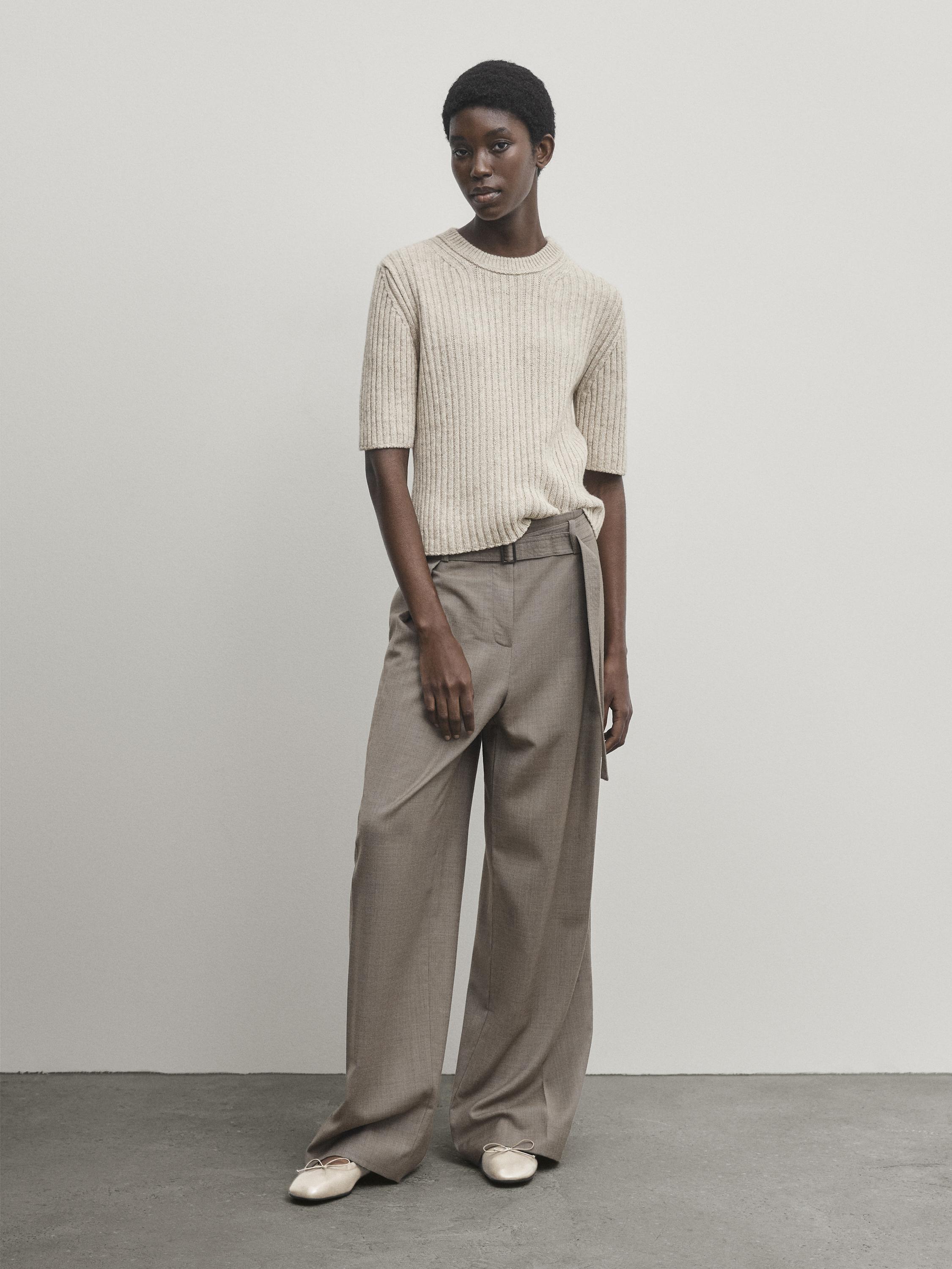 Zara, Sweaters, Zara Nwt Ribbed Knit Cropped Sweater Size M Cream