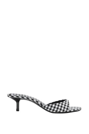 GINGHAM PRINT HEELED SANDALS - Multicoloured by Zara