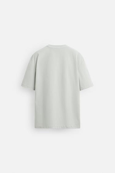 BASIC REGULAR FIT T-SHIRT - Pearl grey by Zara - Image 6