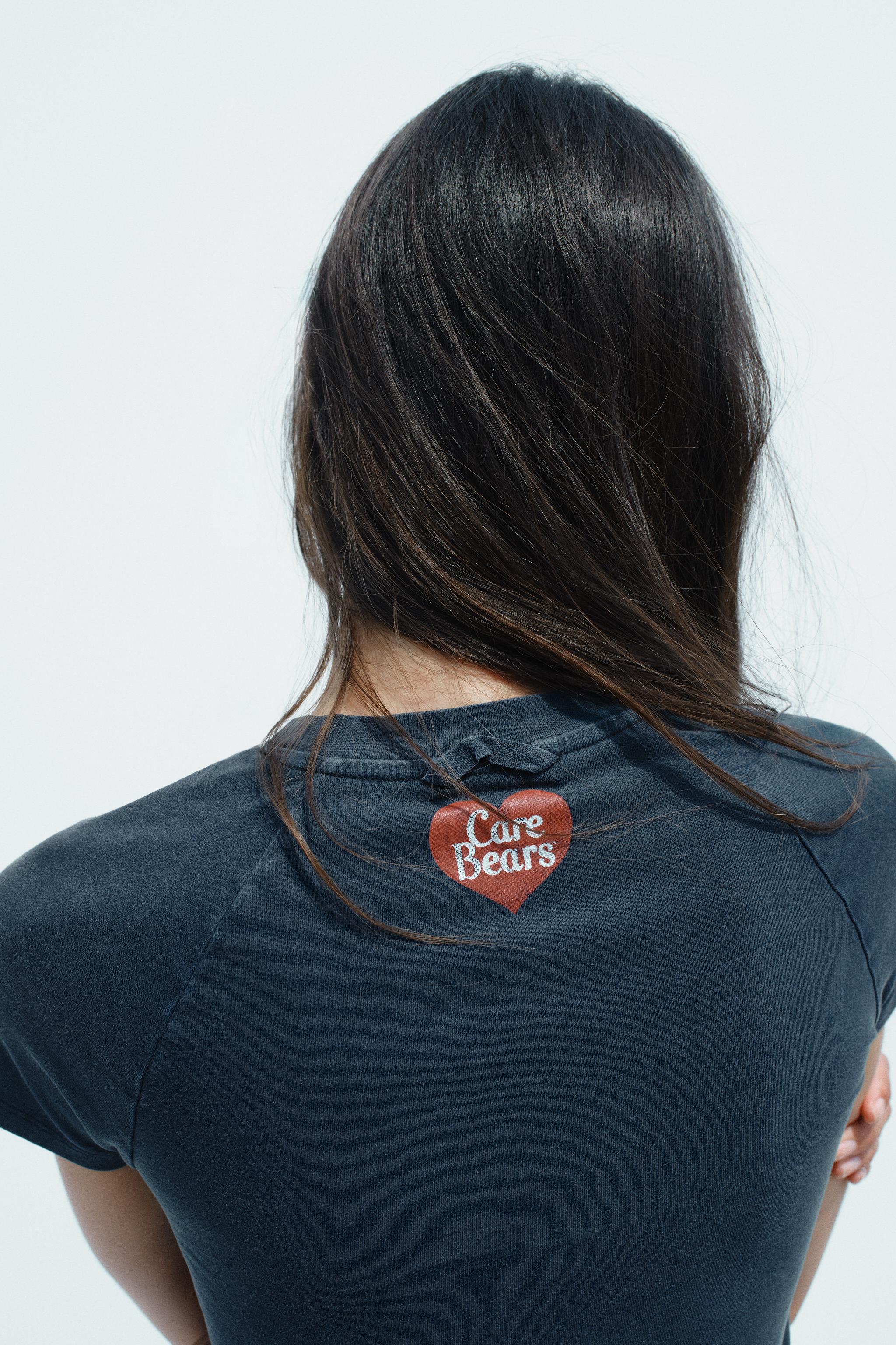 スペイン発送 ZARA ケアベアーズ ウォッシュ加工Tシャツ 限定！ ケアベア™ ウォッシュド加工Tシャツ - ブルー | ZARA Japan / 日本