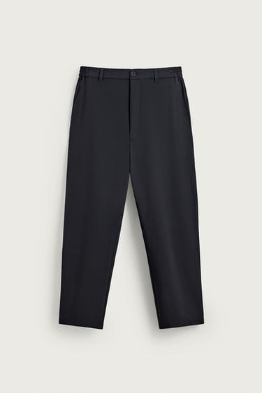 Zara REGULAR FIT STRETCH PANTS - Navy blue