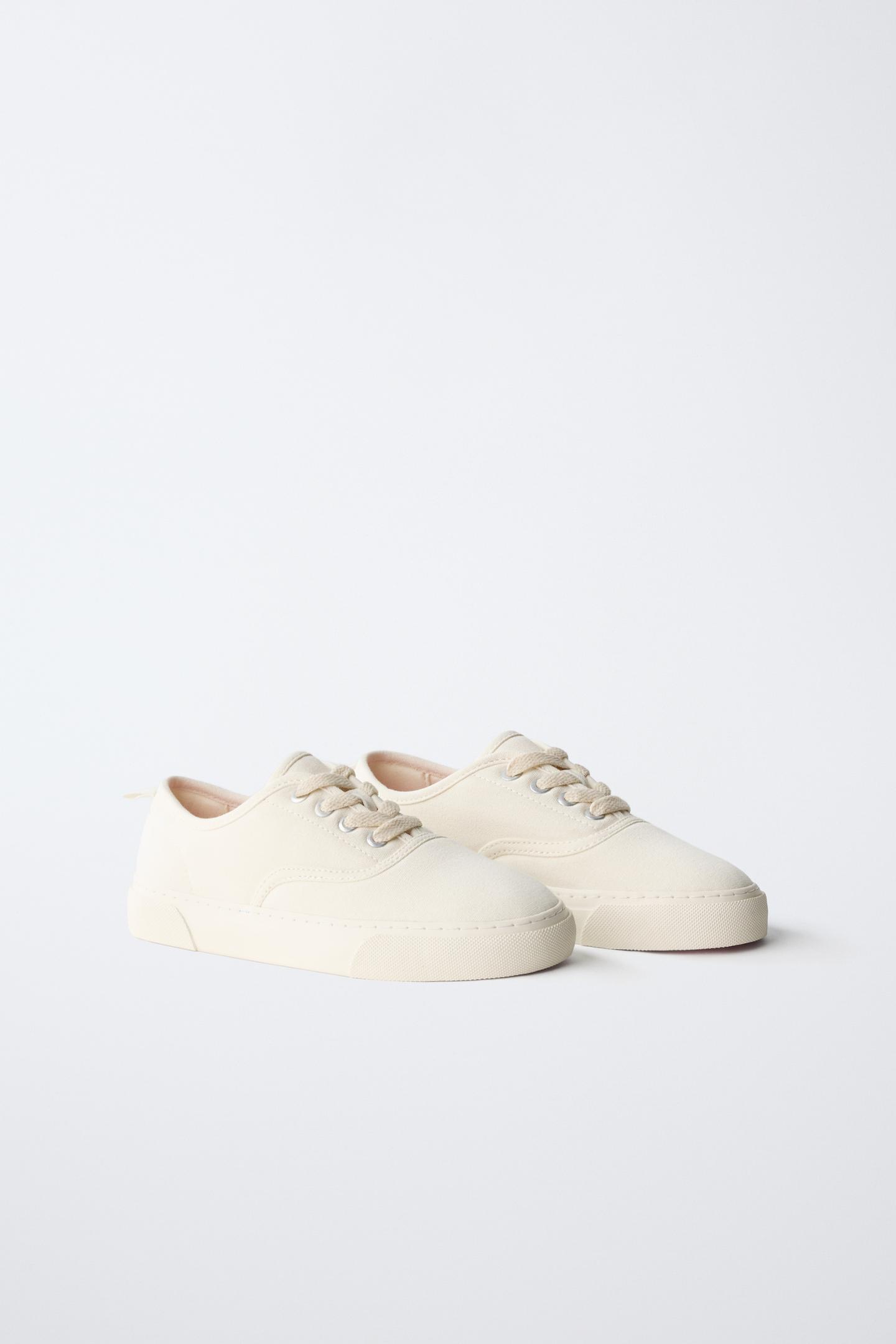 Детские кроссовки Zara Casual Lace-Up, цвет: Белый — фото 2