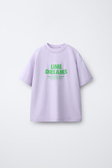 ФУТБОЛКА С ФРУКТОВЫМ ПРИНТОМ — СВЕТЛО-СИРЕНЕВЫЙ от Zara
