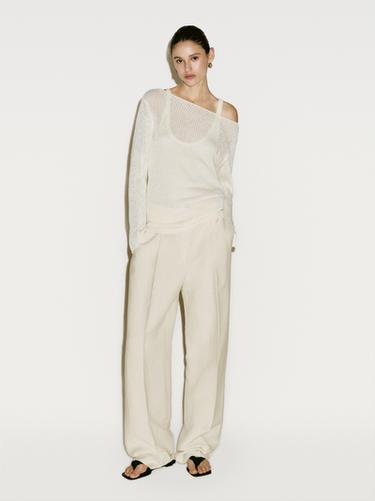 Zara Trousers with dart detail - Limited Edition - Ecru - Image 0