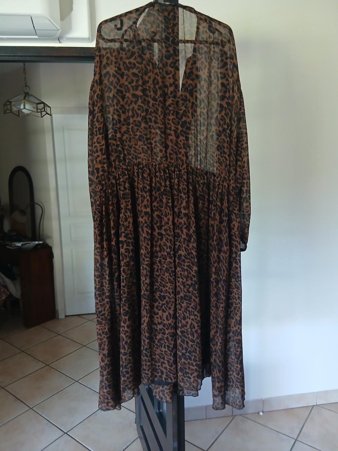 RUFFLED ANIMAL PRINT DRESS - Image 5