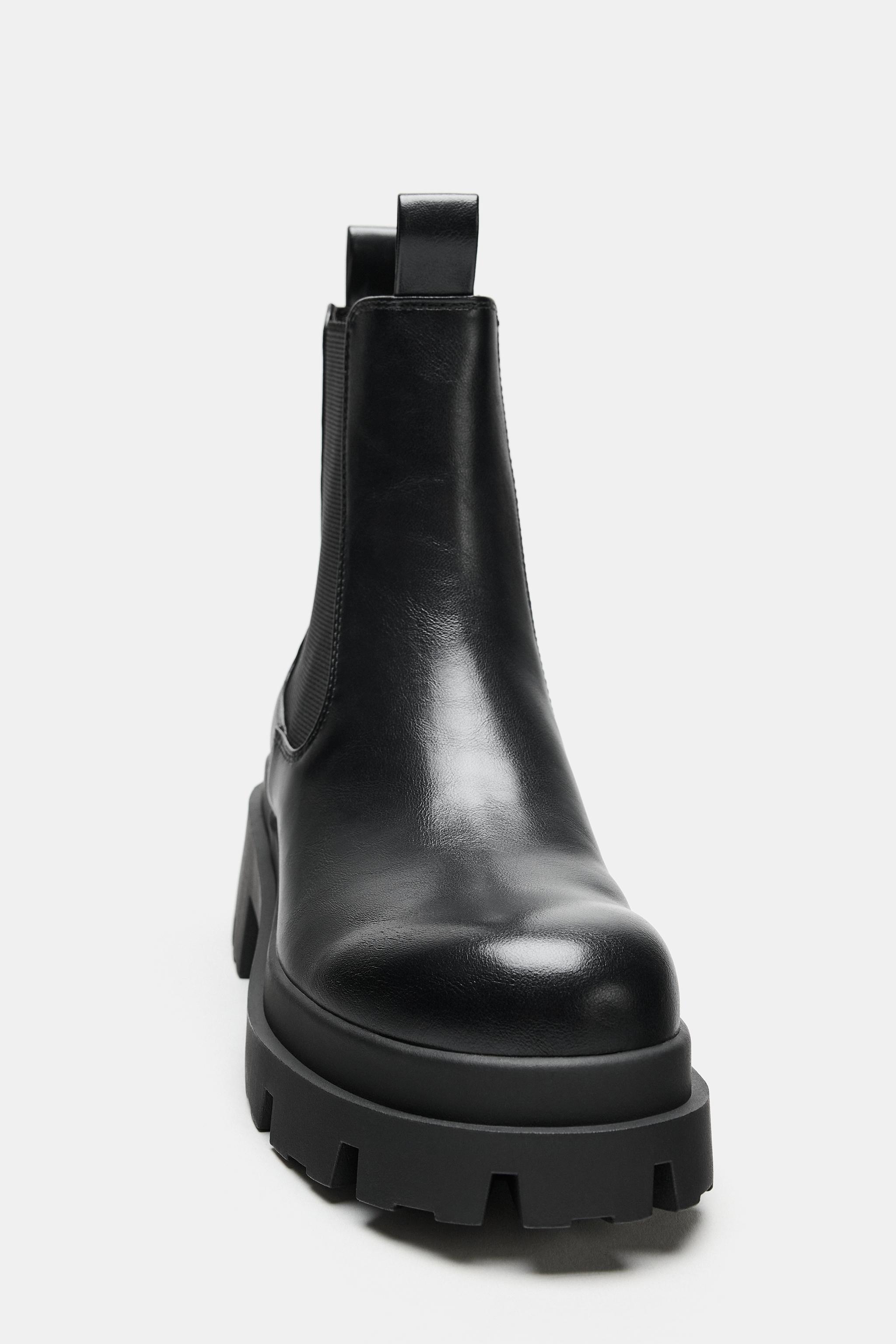 トラックソールショートブーツ - ブラック | ZARA Japan / 日本