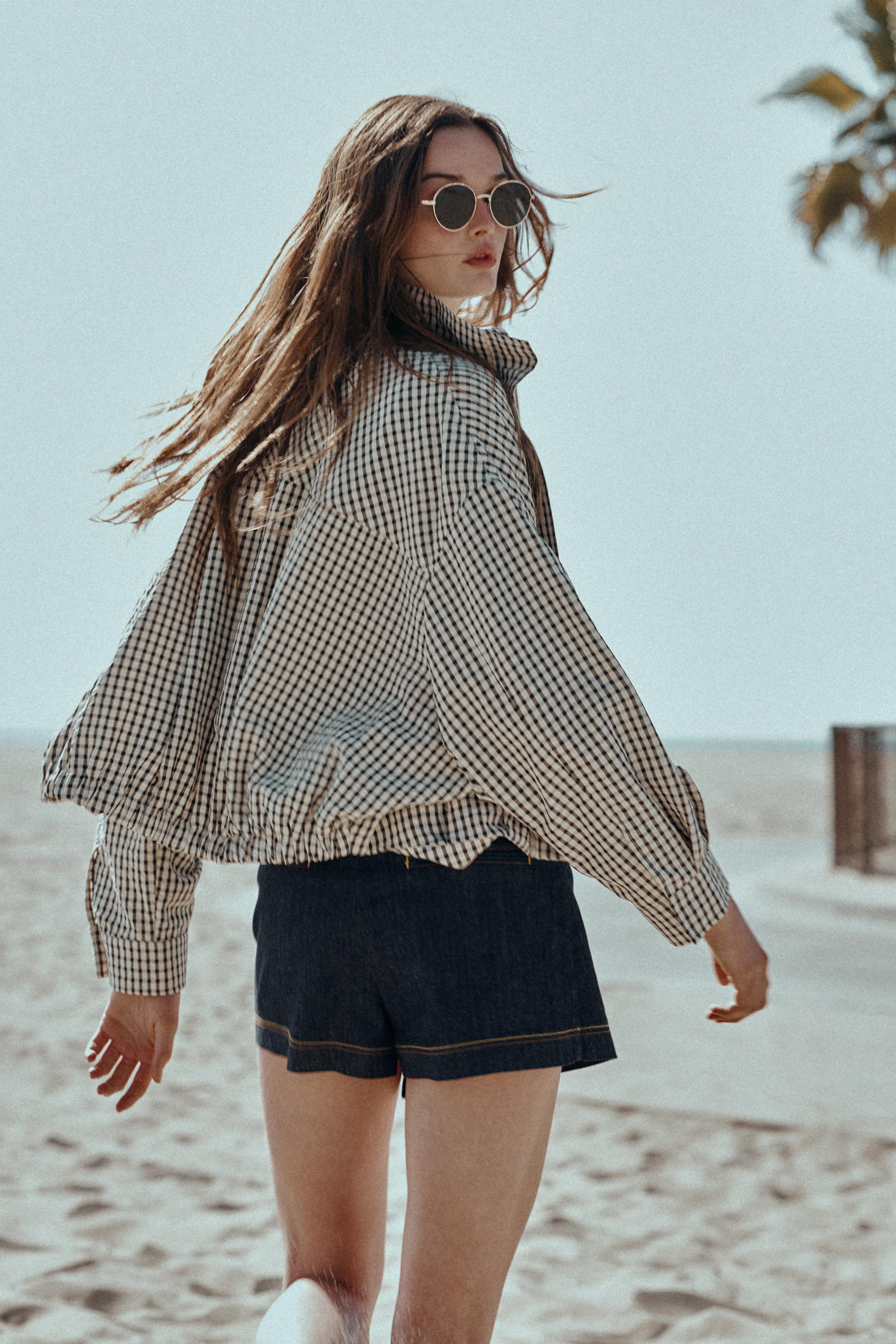 BLOUSON BOMBER À CARREAUX