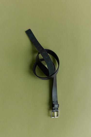 CINTURÓN PIEL - Negro de Zara