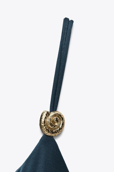 BODY POLYAMIDE COQUILLAGE - bleu marine de Zara - Image 6