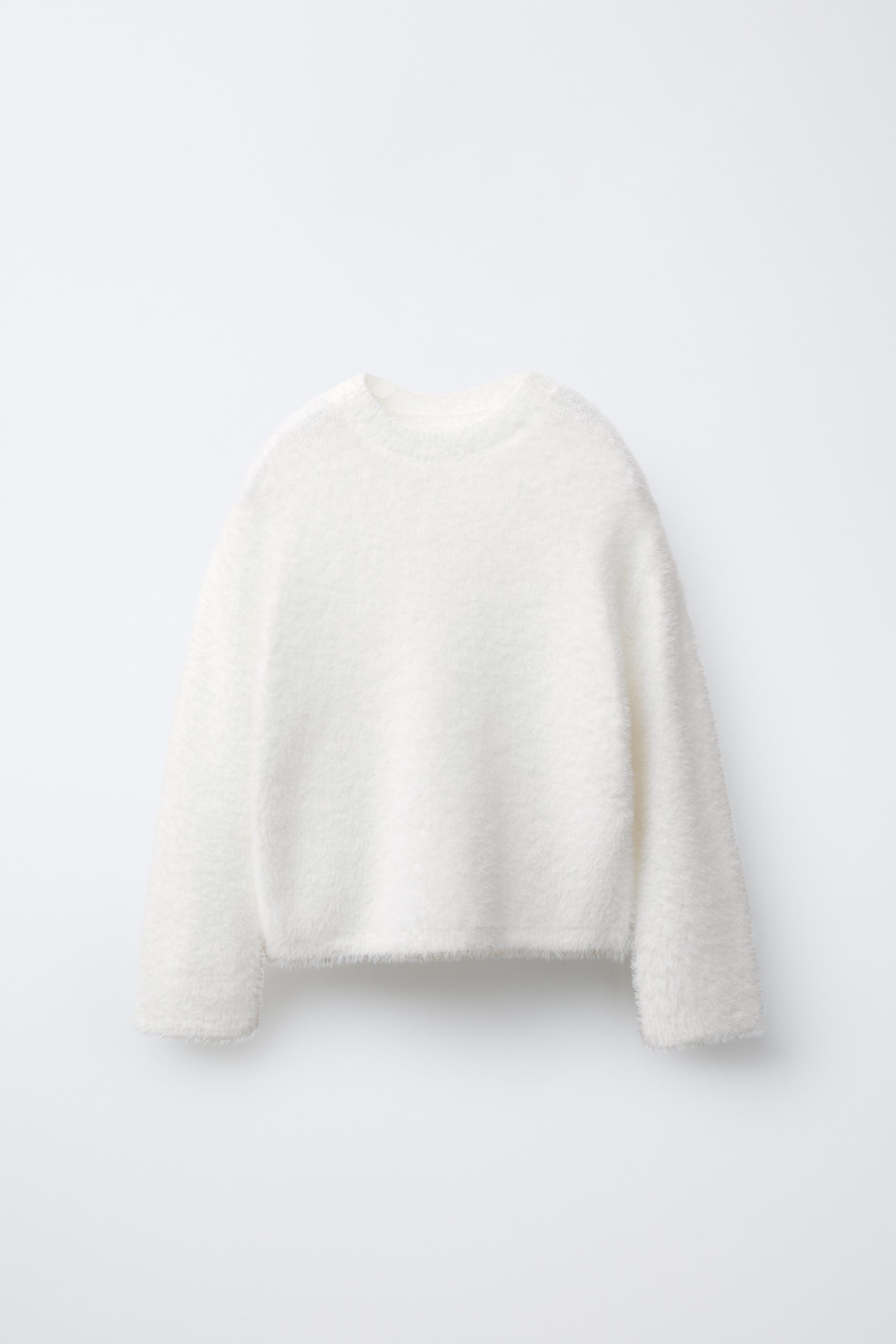ヘアリーニットセーター - ホワイト | ZARA Japan / 日本