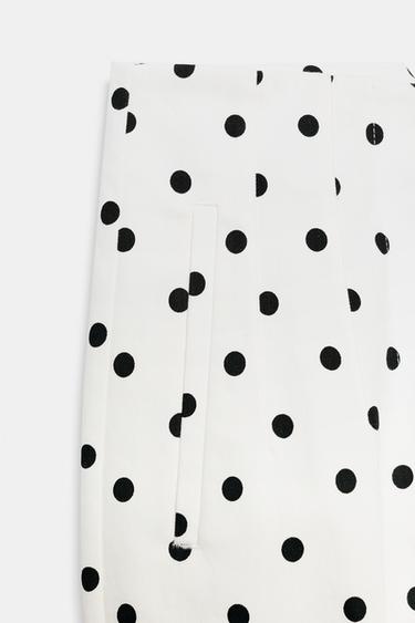 PANTALON TAILLE HAUTE À POIS - Blanc / Noir de Zara - Image 9