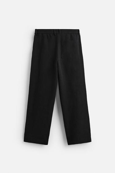 PANTALON DE COSTUME EN COTON ET LIN - Noir de Zara - Image 6