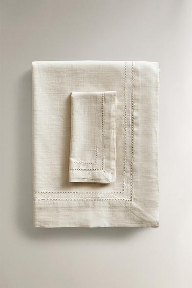 HEMSTITCHED COTTON TABLECLOTH - Ecru by Zara - Image 6