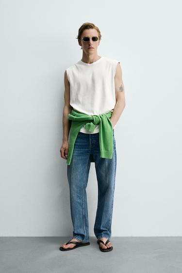 CAMISETA TANK RELAXED FIT - Blanco de Zara - Imagen 0
