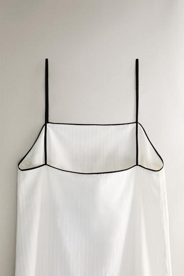 CHEMISE DE NUIT JACQUARD RAYURES - Blanc cassé de Zara - Image 4