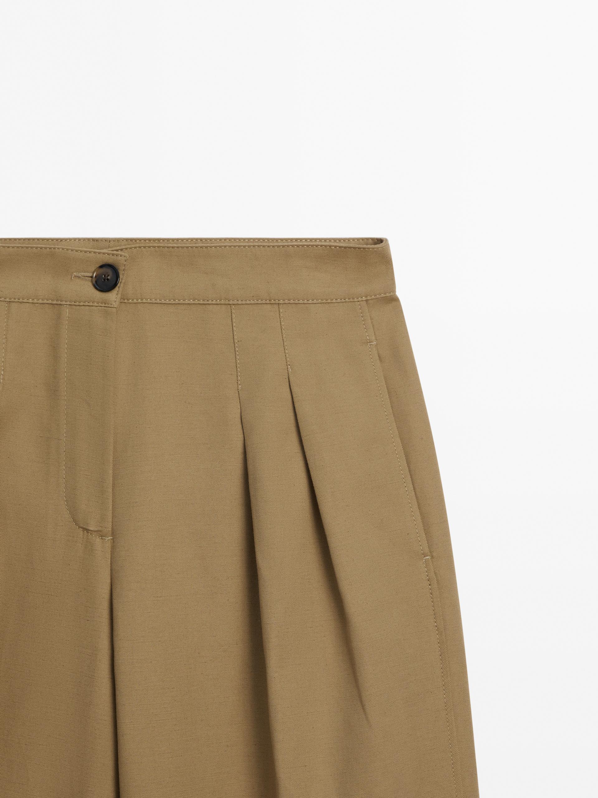 Zara, Pants & Jumpsuits, Zara High Waisted Trousers Pants With Darts  Blogger Fav
