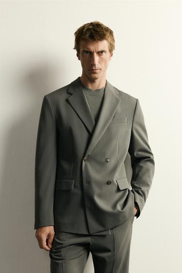 COMFORT SUIT DOUBLE-BREASTED BLAZER - Green by Zara