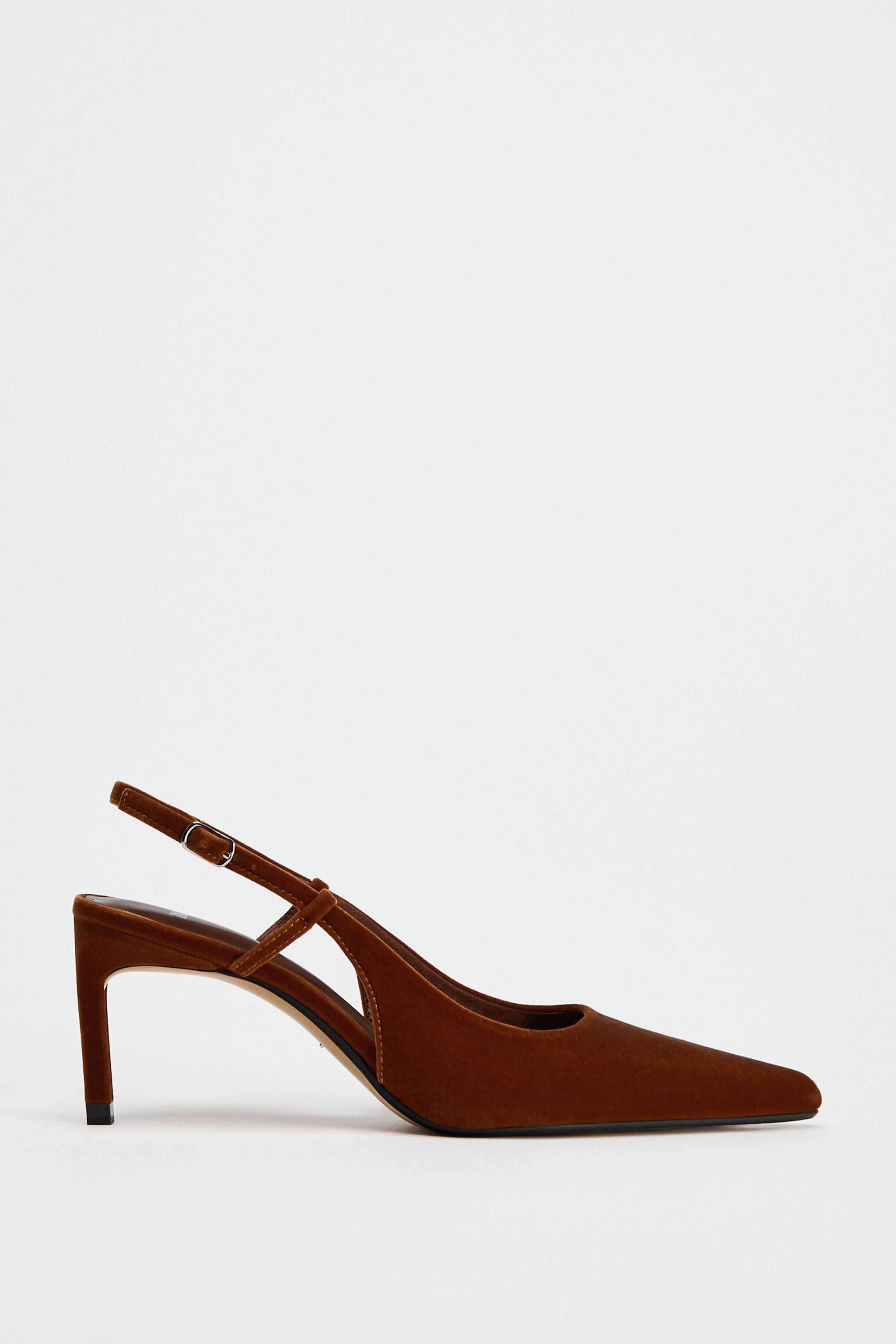 Brown slingbacks hotsell