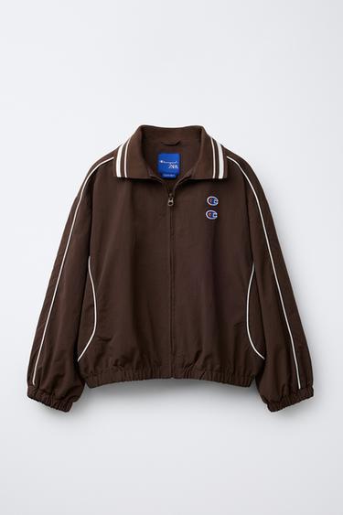 Zara CHAMPION ® X ZARA NYLON JACKET WITH BAG - Brown - Image 0