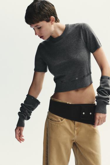 PULL AMOVIBLE EN MAILLE AVEC BOUTONS - Gris de Zara - Image 4