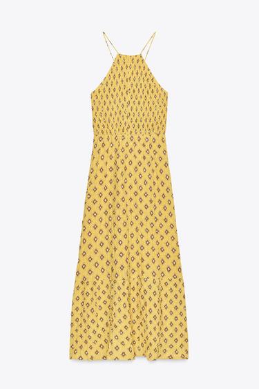 ROBE MI-LONGUE IMPRIMÉE - Jaune de Zara - Image 7
