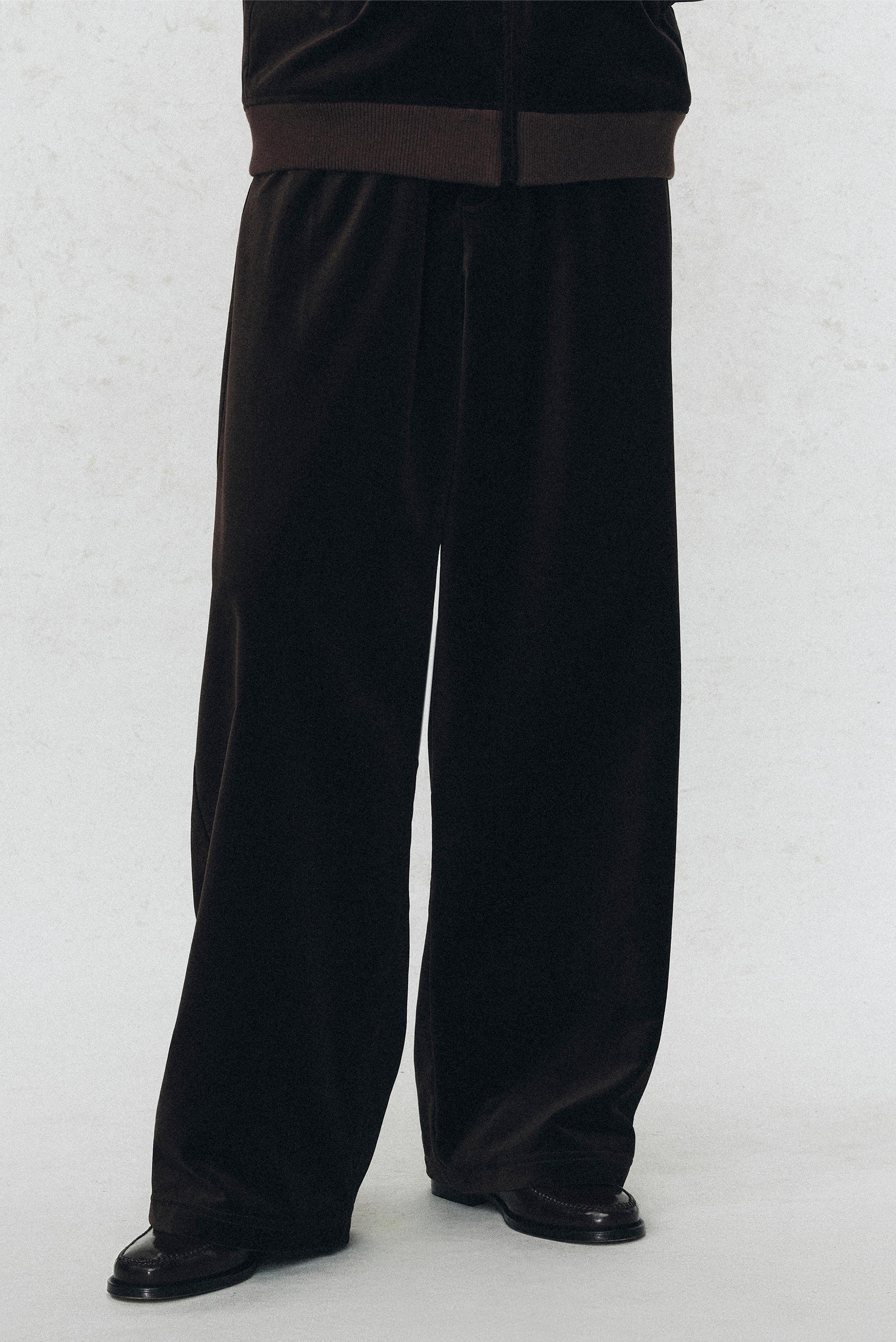 RELAXED FIT VELVET TROUSERS SOSHIOTSUKI X ZARA - Brown | ZARA Spain
